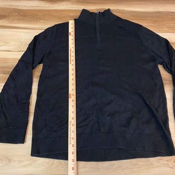 Banana Republic Sweater Mens XL Black 1/4 Zip Textured Pullover Vintage Y2K - Picture 5 of 9